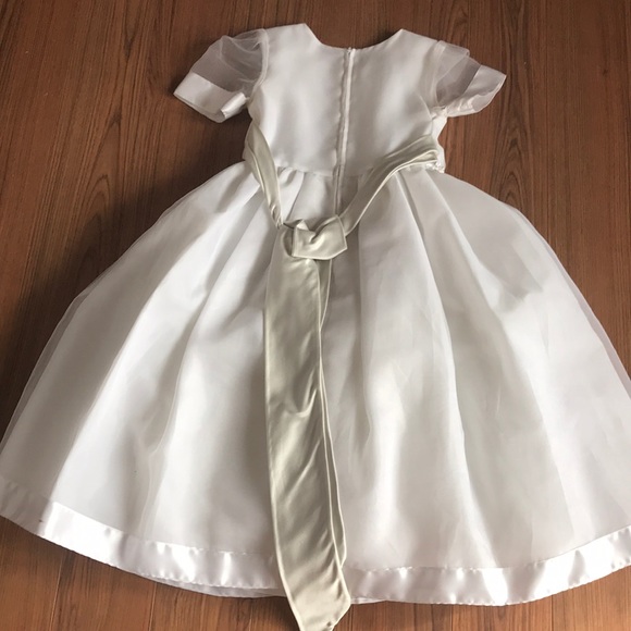 Us Angels flower girl organza and satin  dress 👗 - Picture 2 of 5